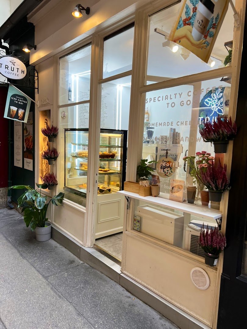 Storefront of The Truth Wollzeile, specialty coffee shop in Vienna
