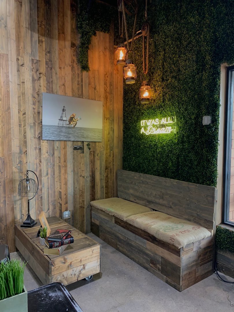 Interior of Brewing Buddha Cafe & Arthouse, specialty coffee shop in Miami
