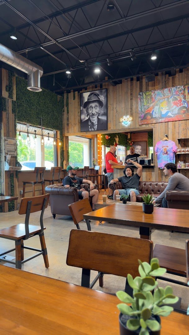 Interior of Brewing Buddha Cafe & Arthouse, specialty coffee shop in Miami