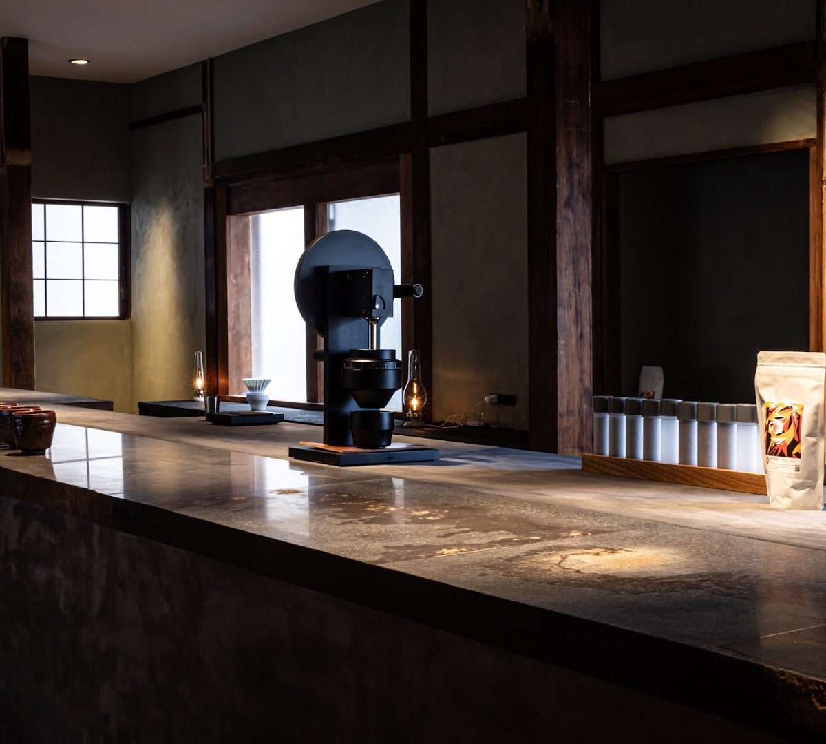 Interior of Fuglen Sangubashi, specialty coffee shop in Tokyo