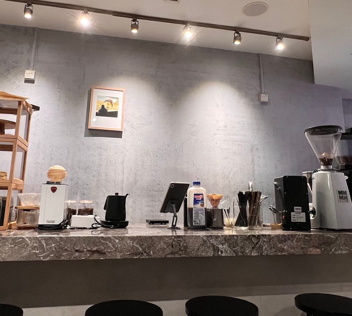Interior of Piccolo By Hei Kim, specialty coffee shop in Singapore
