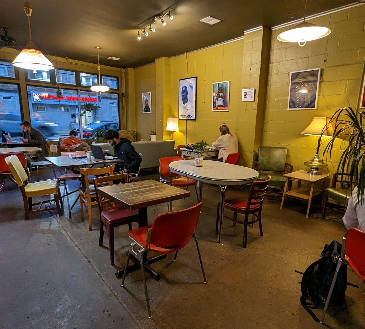 Interior of Sunergos Coffee, specialty coffee shop in Louisville