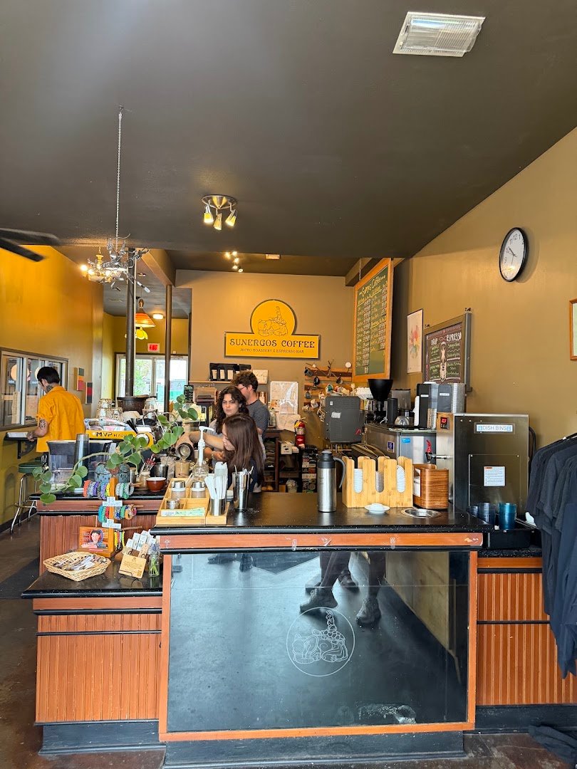 Interior of Sunergos Coffee, specialty coffee shop in Louisville