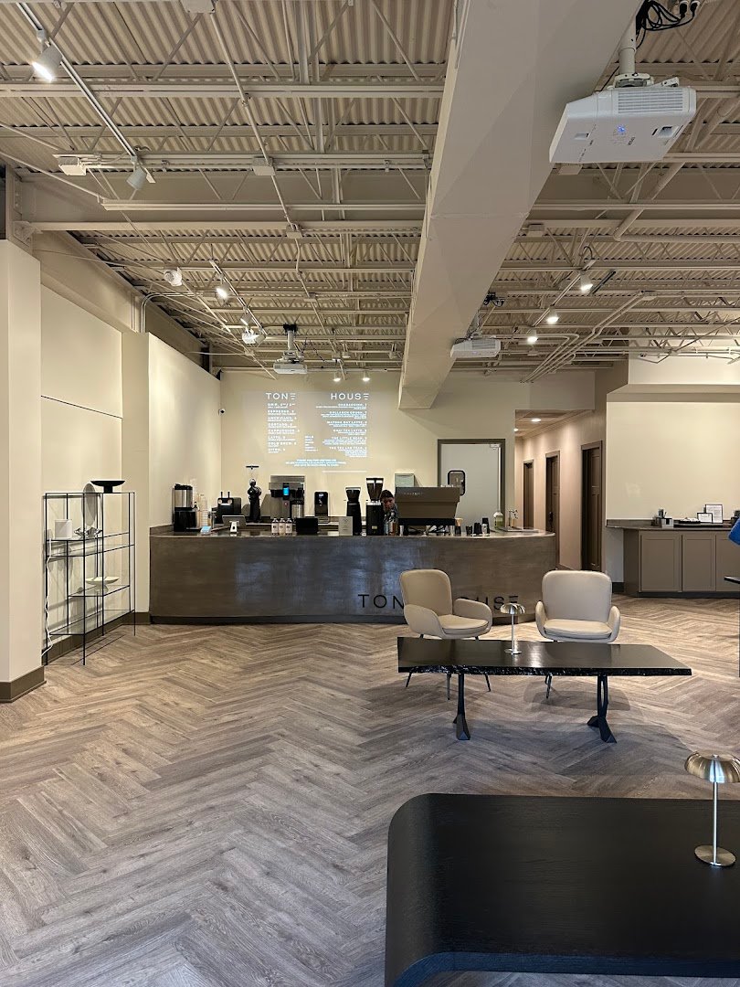 Interior of Tone House Coffee, specialty coffee shop in Cleveland