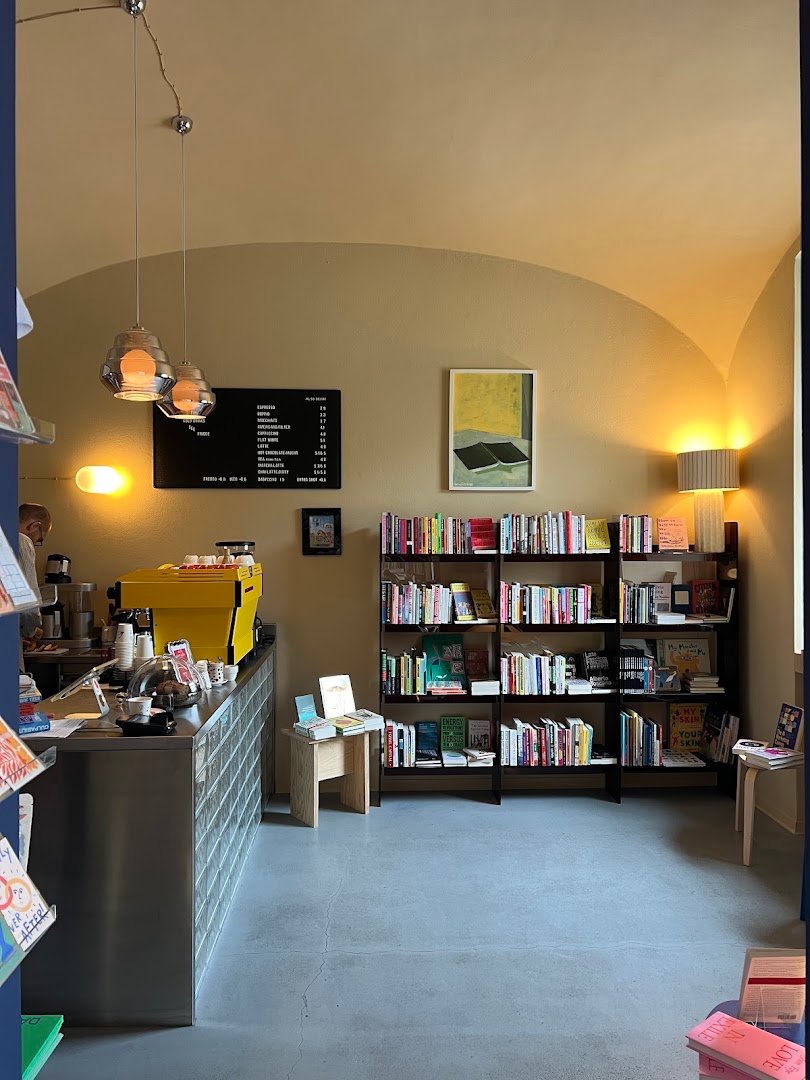 Interior of Hafi Books + Coffee, specialty coffee shop in Vienna