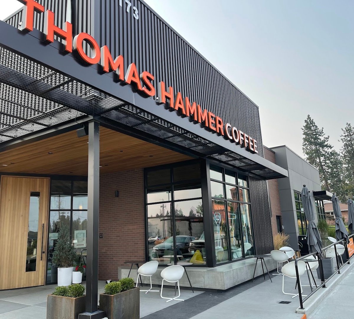 Storefront of Thomas Hammer Coffee Roaster, specialty coffee shop in Spokane