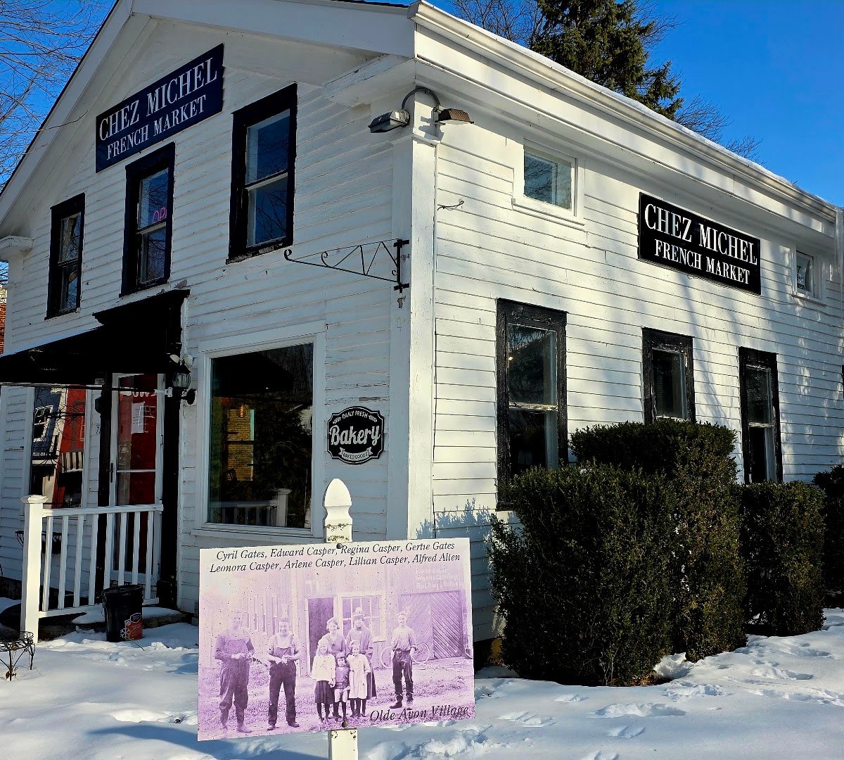 Storefront of Chez Michel, specialty coffee shop in Cleveland