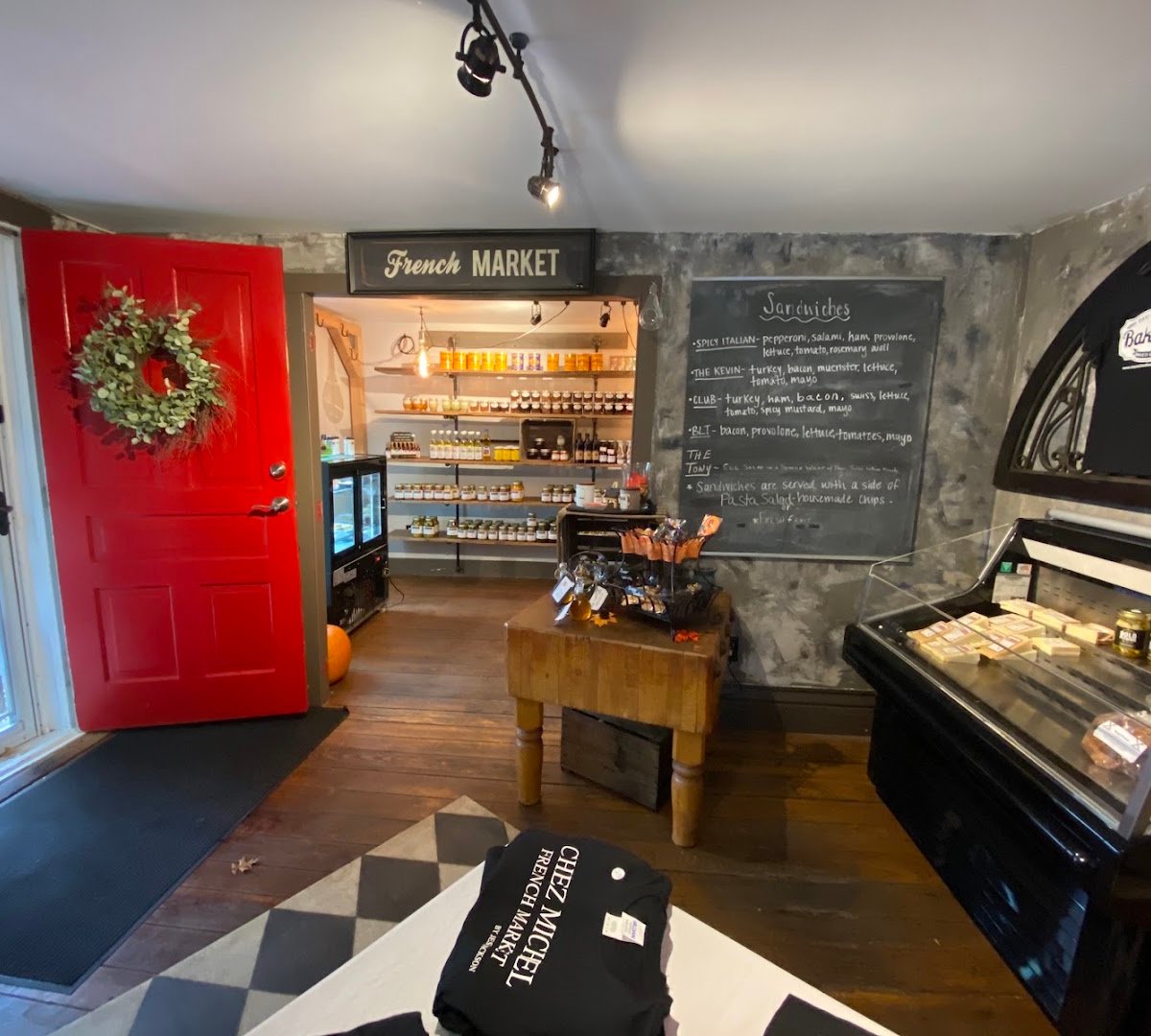 Interior of Chez Michel, specialty coffee shop in Cleveland
