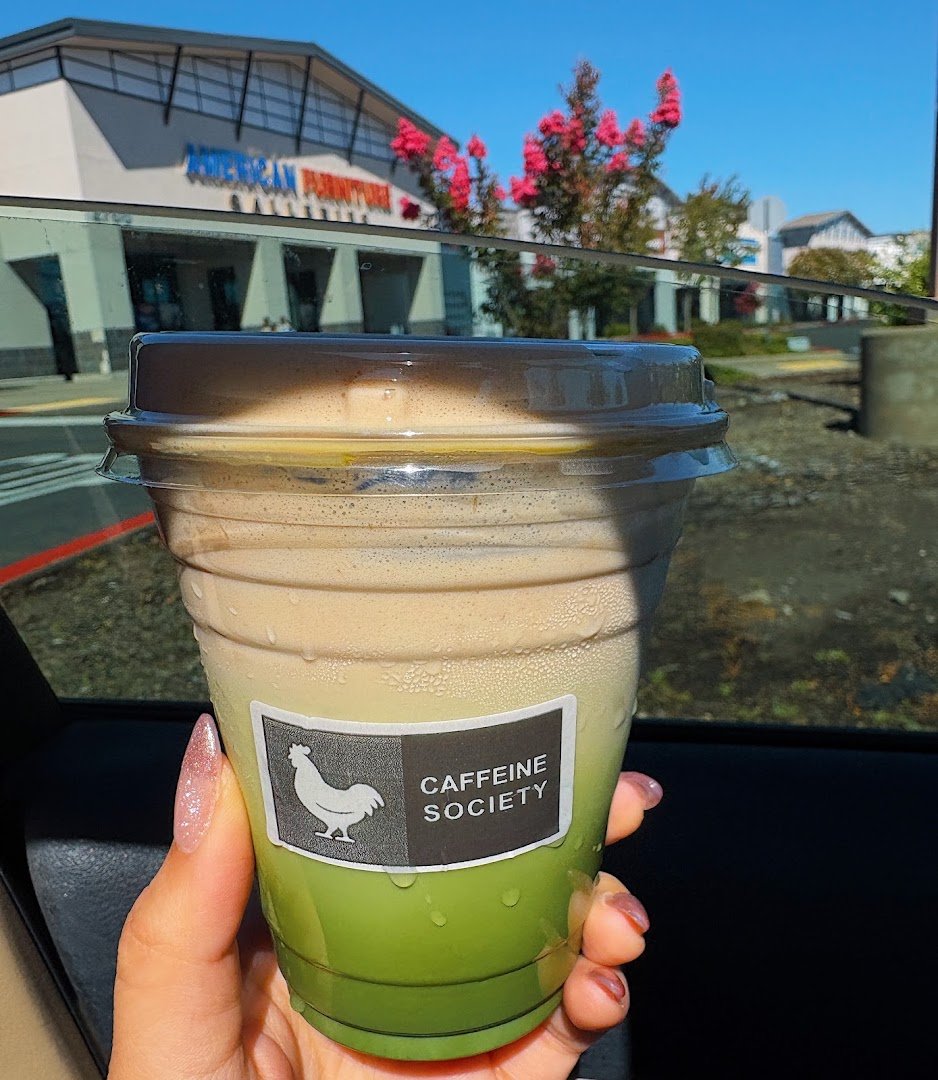 Coffee at Caffeine Society, specialty coffee shop in Sacramento