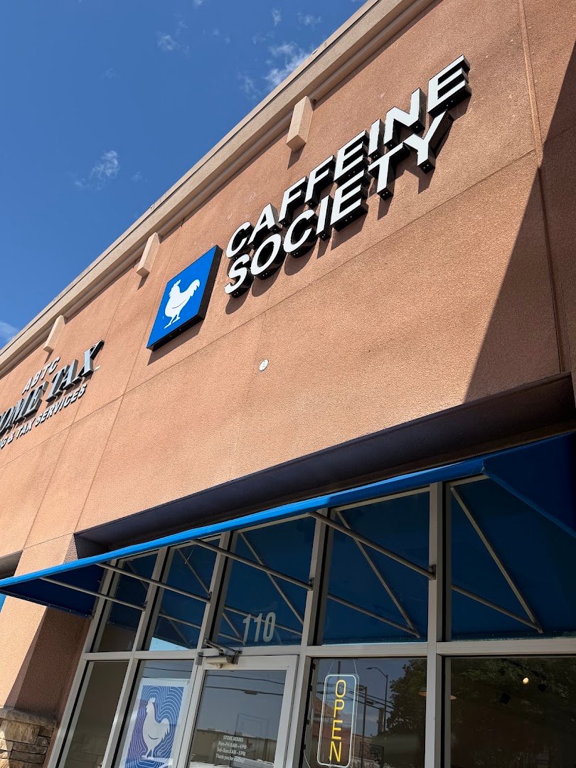 Storefront of Caffeine Society, specialty coffee shop in Sacramento