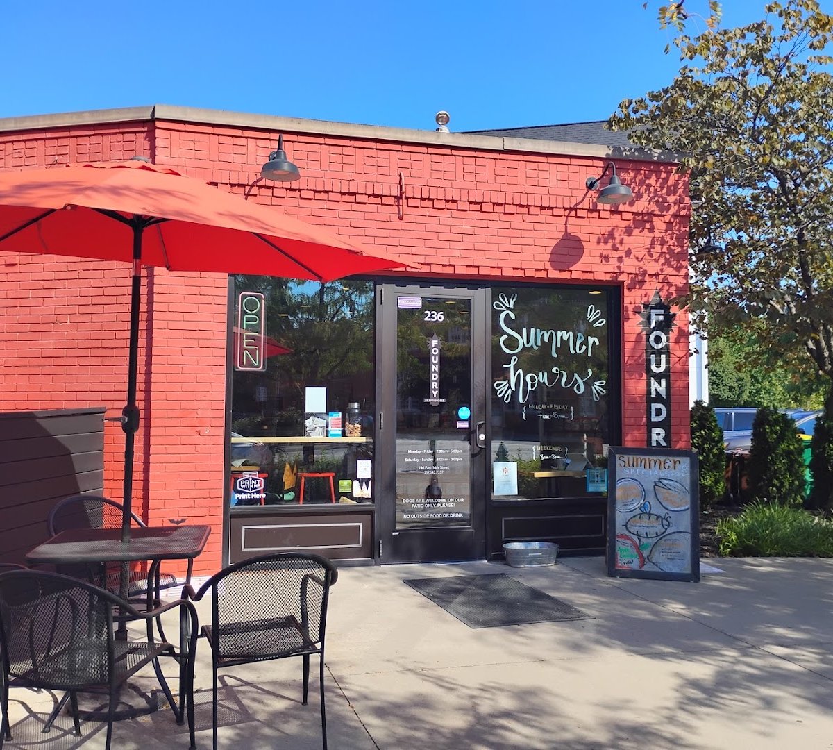 Storefront of Foundry Provisions, specialty coffee shop in Indianapolis