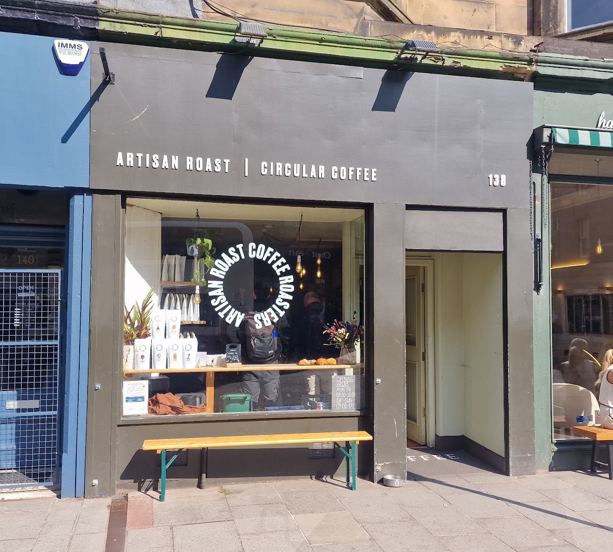 Storefront of Artisan Roast Bruntsfield, specialty coffee shop in Edinburgh
