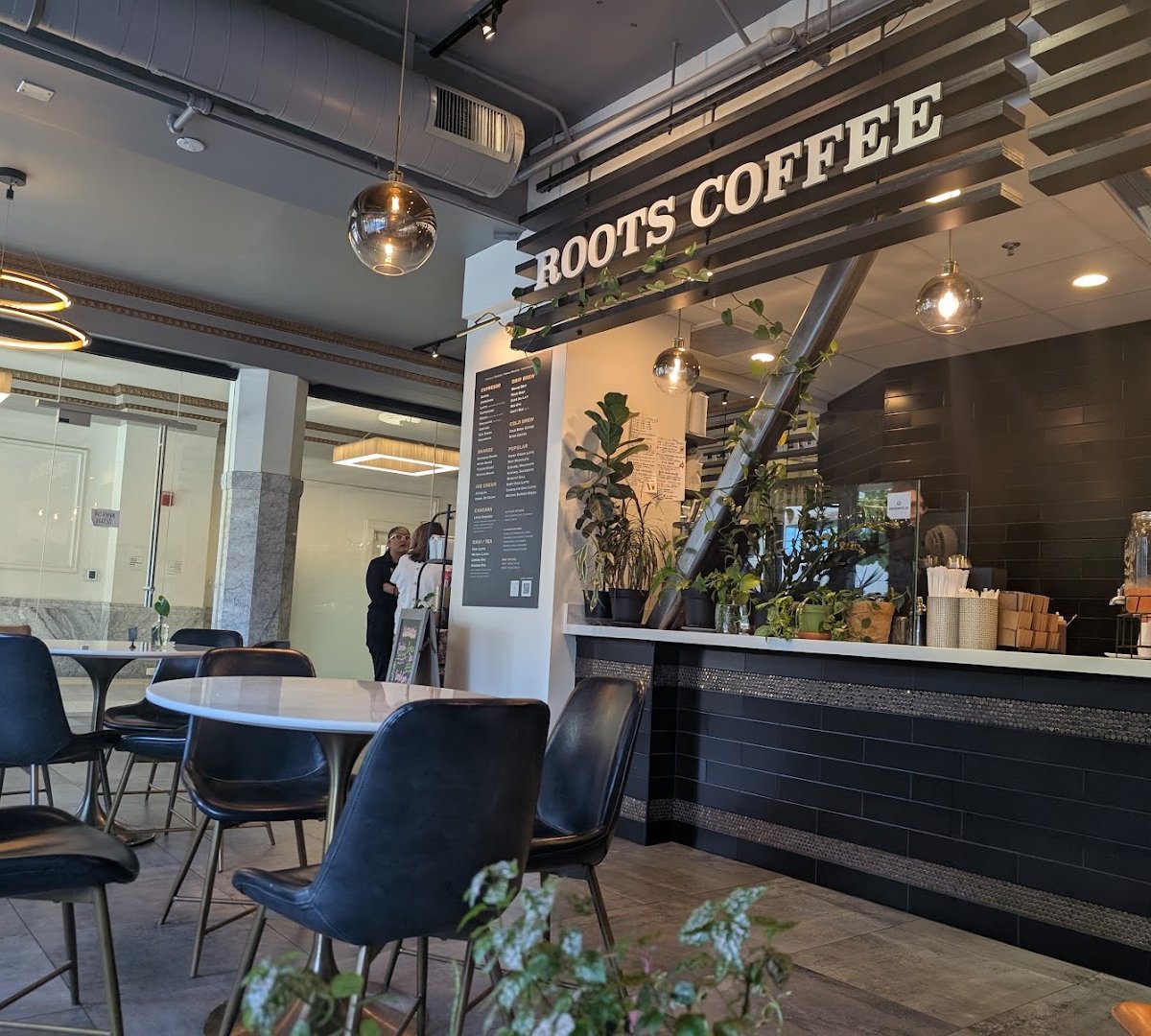 Interior of Roots Coffee, specialty coffee shop in Sacramento
