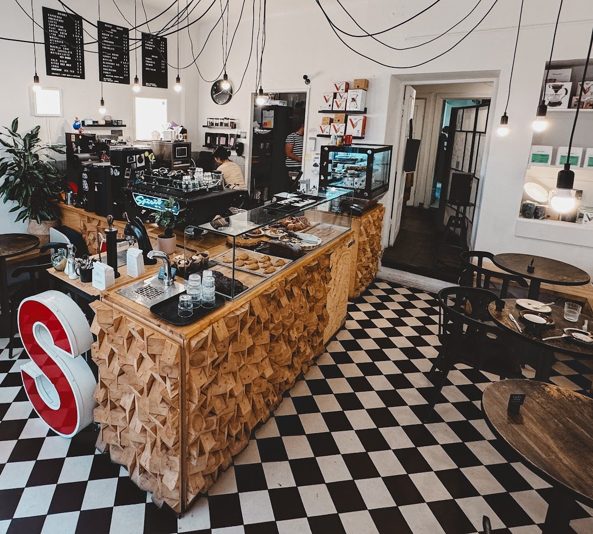Interior of Rams Roasters, specialty coffee shop in Helsinki
