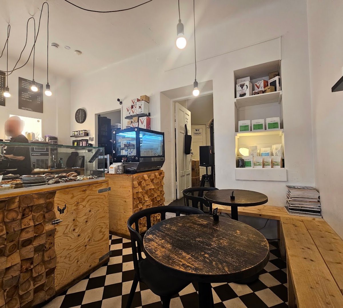 Interior of Rams Roasters, specialty coffee shop in Helsinki