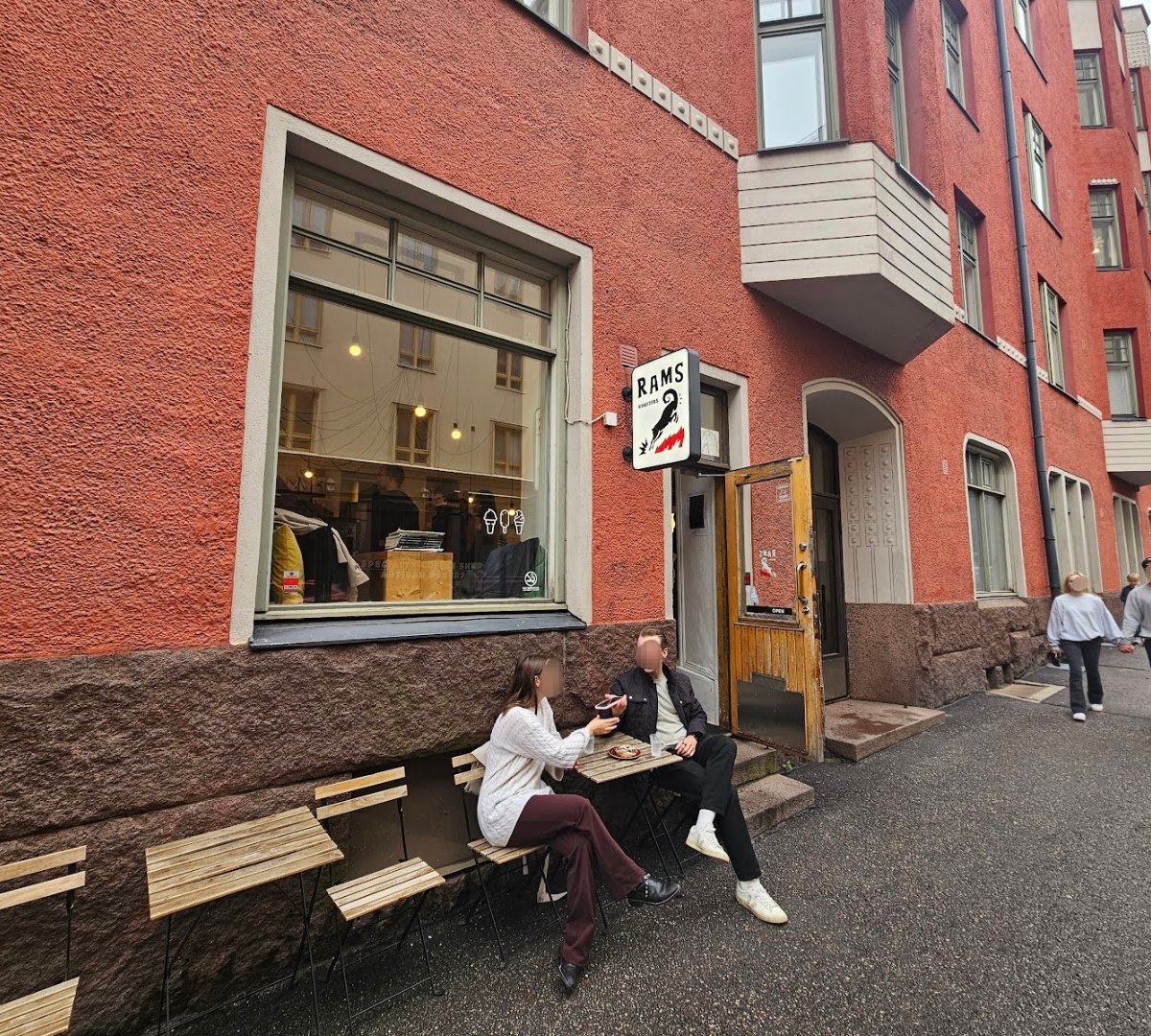 Storefront of Rams Roasters, specialty coffee shop in Helsinki