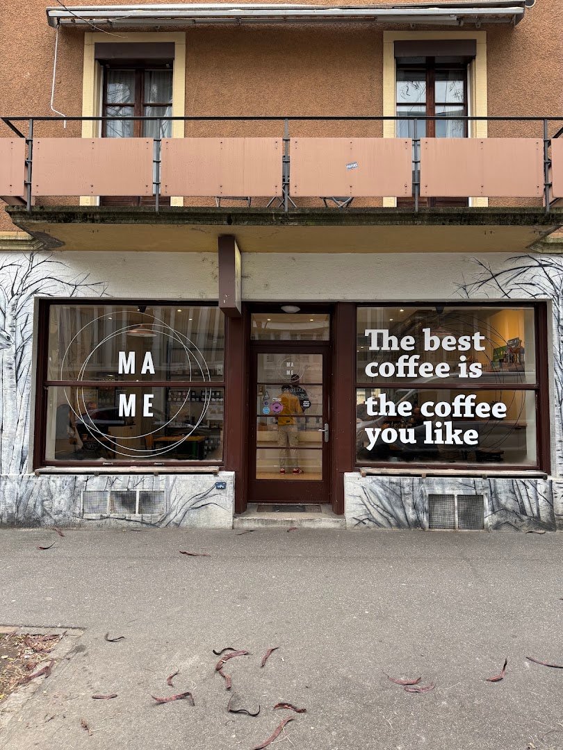 Storefront of MAME Josef, specialty coffee shop in Zurich