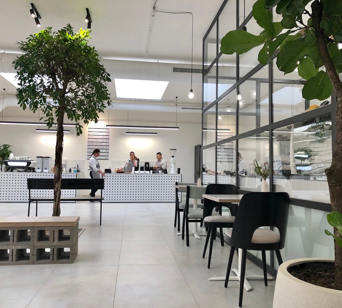 Interior of MAZELAB Tasting Studio, specialty coffee shop in Prague