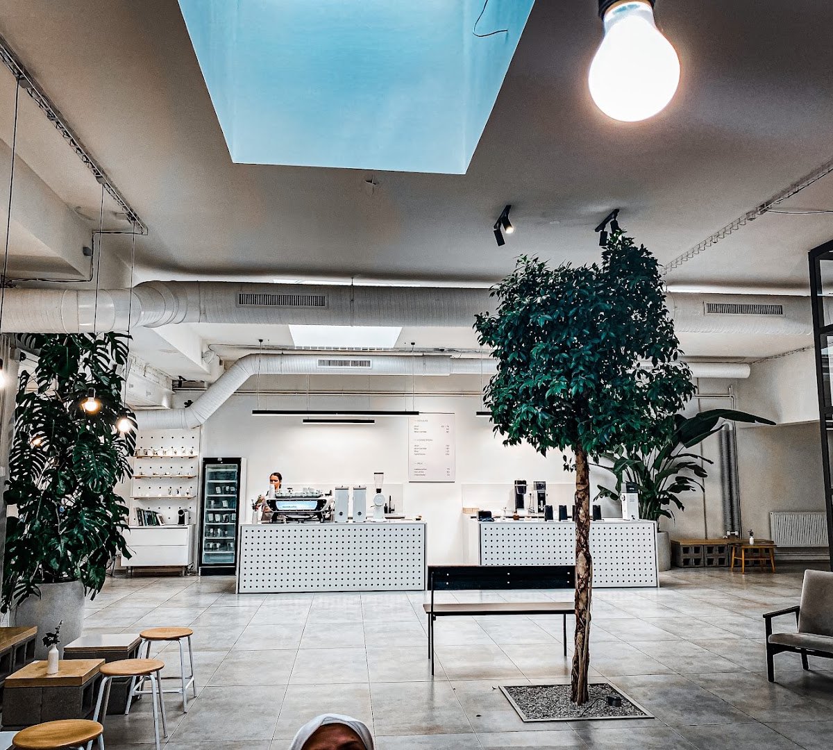 Interior of MAZELAB Tasting Studio, specialty coffee shop in Prague