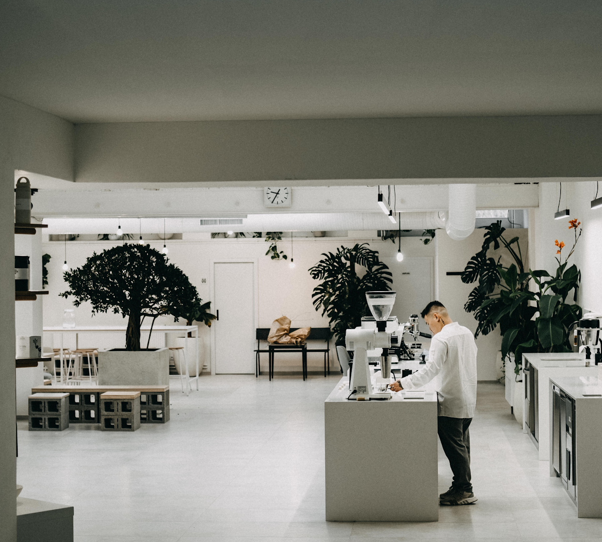 Interior of MAZELAB Tasting Studio, specialty coffee shop in Prague