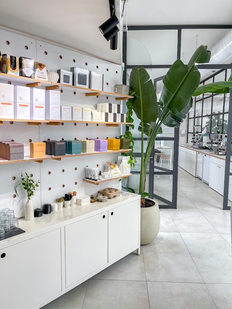 Interior of MAZELAB Tasting Studio, specialty coffee shop in Prague