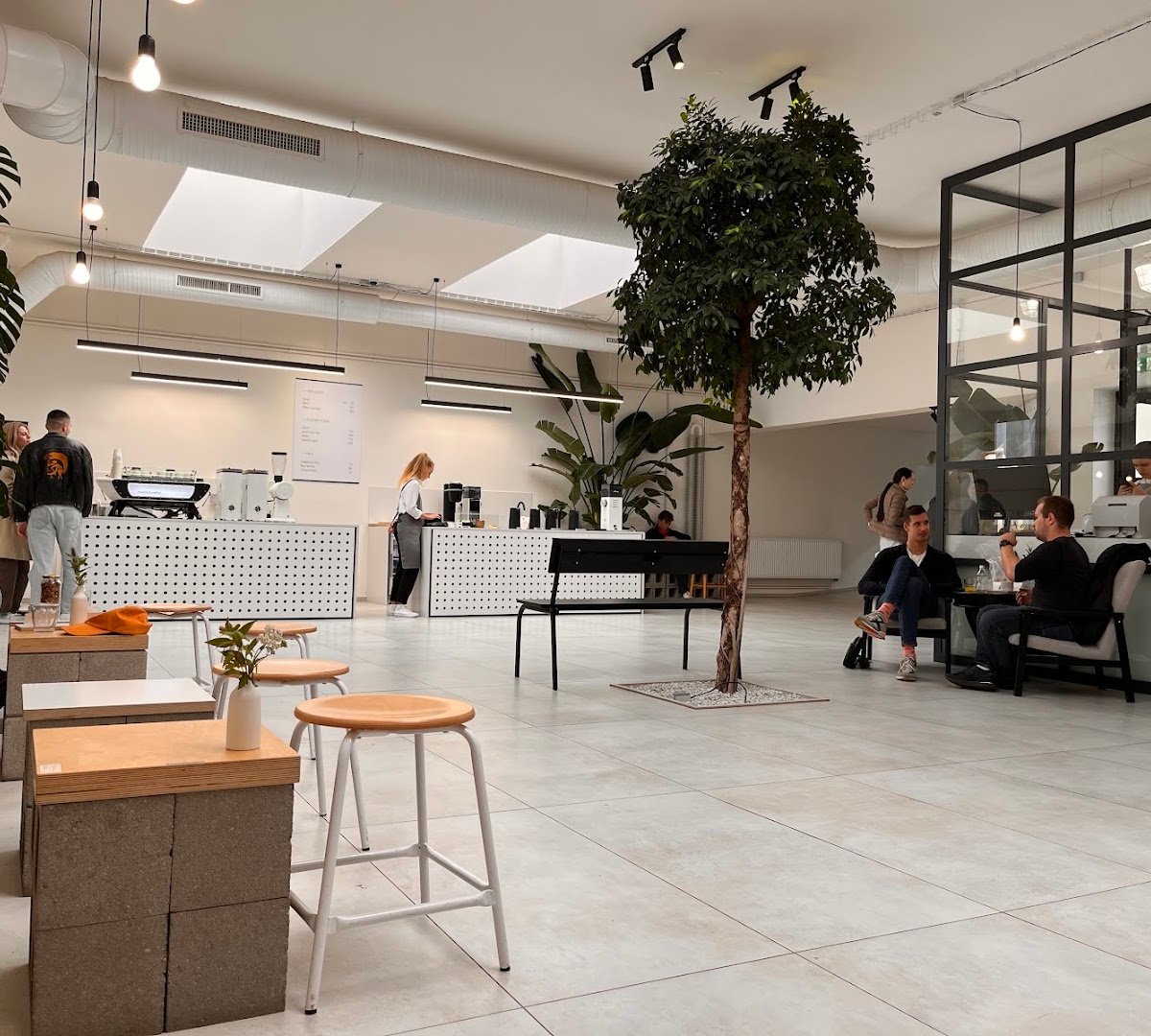 Interior of MAZELAB Tasting Studio, specialty coffee shop in Prague