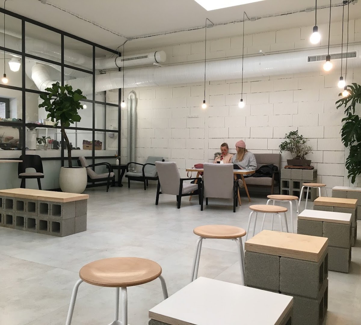 Interior of MAZELAB Tasting Studio, specialty coffee shop in Prague