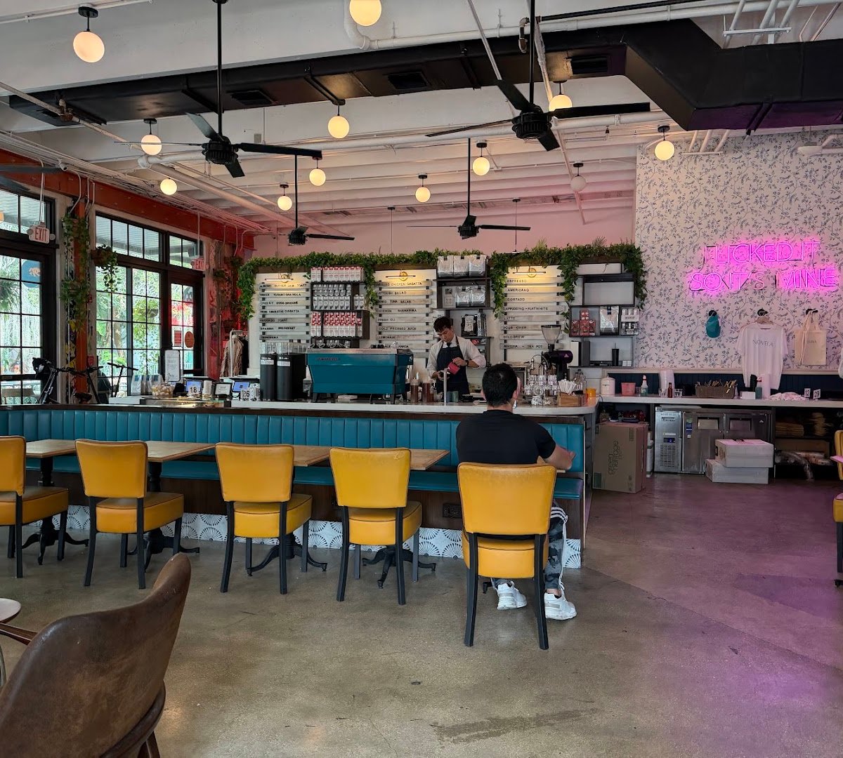Interior of Novela Cafe Social, specialty coffee shop in Miami