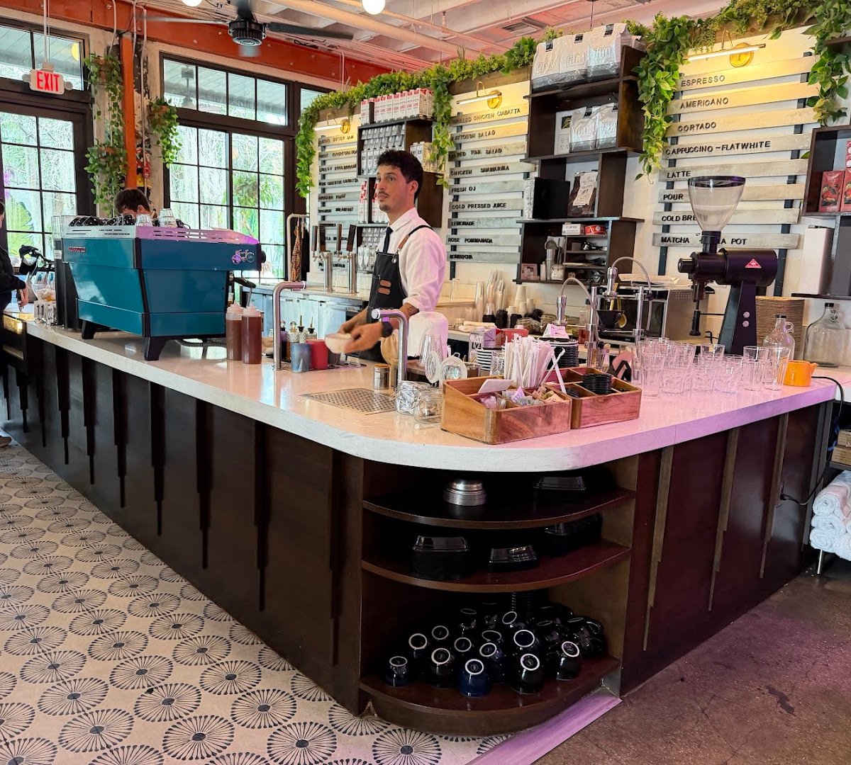 Interior of Novela Cafe Social, specialty coffee shop in Miami