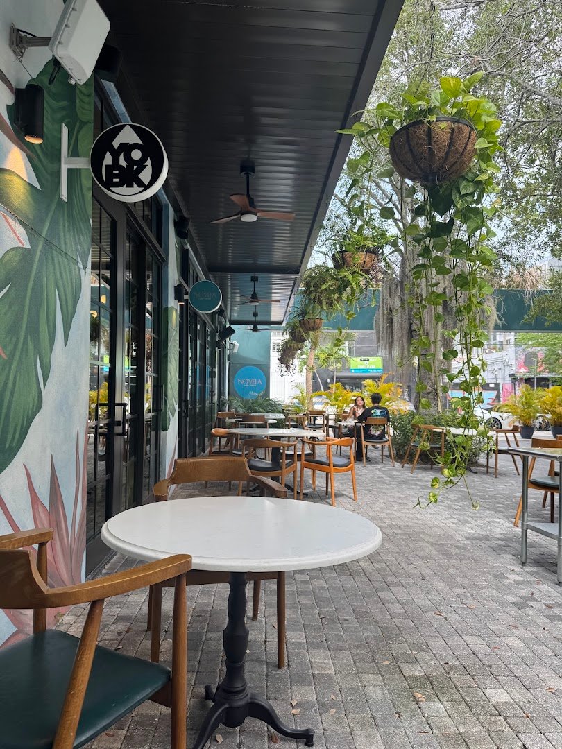 Storefront of Novela Cafe Social, specialty coffee shop in Miami