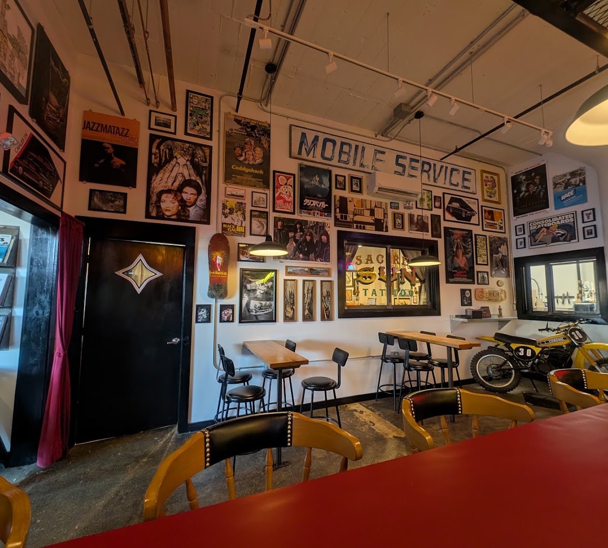 Interior of New Tradition Co, specialty coffee shop in Worcester