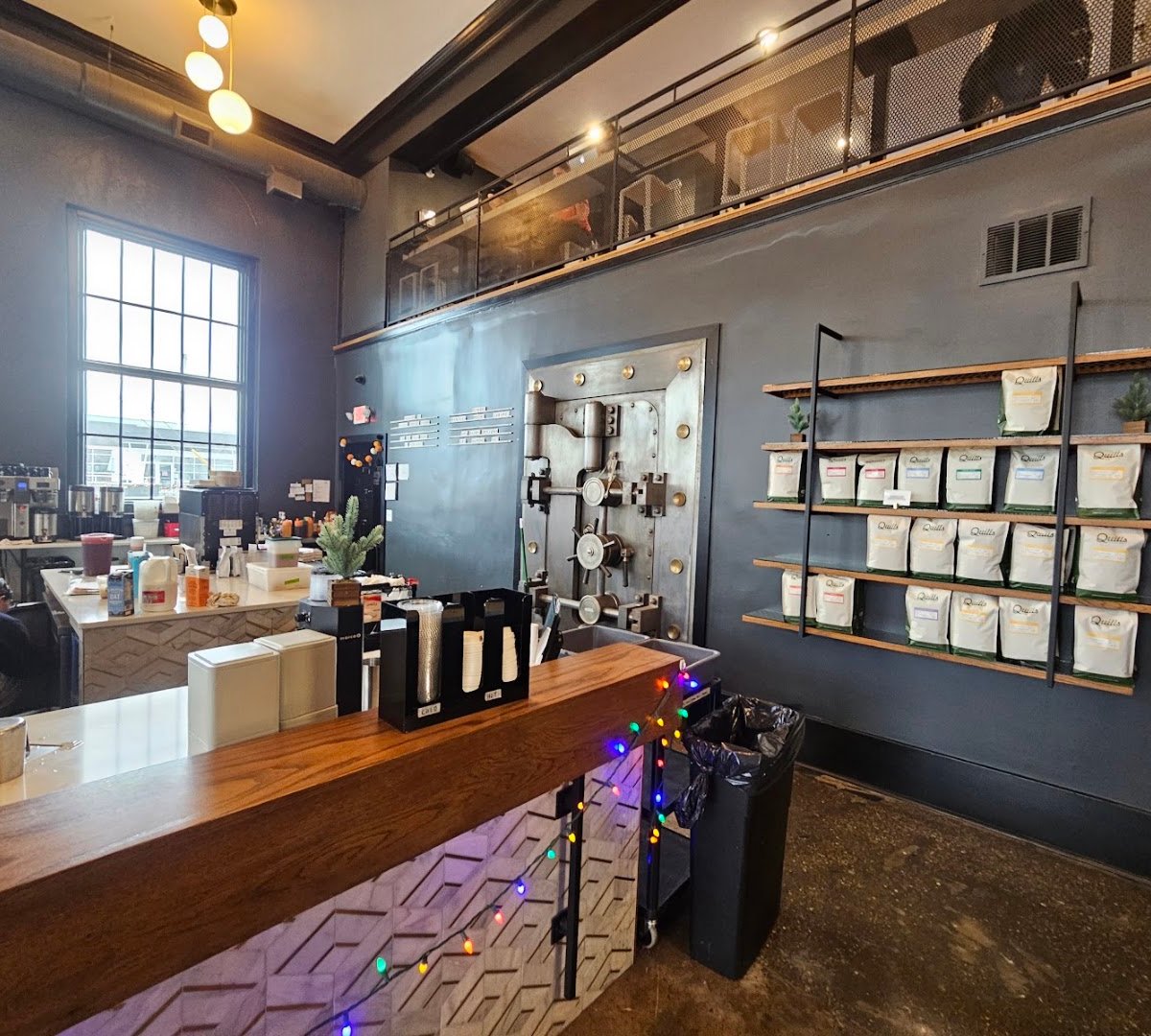 Interior of Quills Coffee, specialty coffee shop in Louisville
