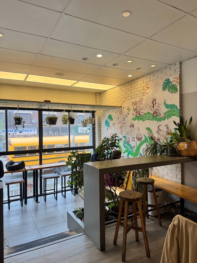 Interior of Rustle & Still Café, specialty coffee shop in Toronto