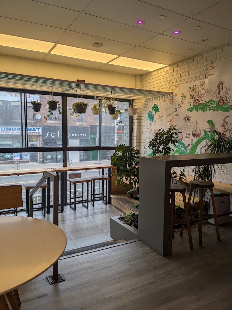Interior of Rustle & Still Café, specialty coffee shop in Toronto