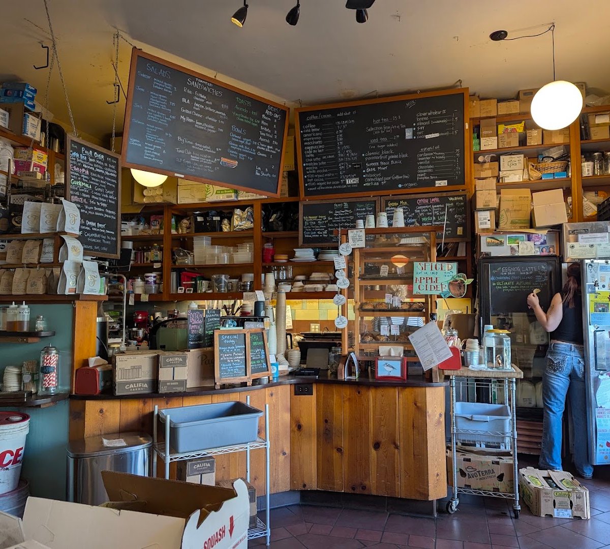 Interior of Cafe Delmarette, specialty coffee shop in Santa Cruz