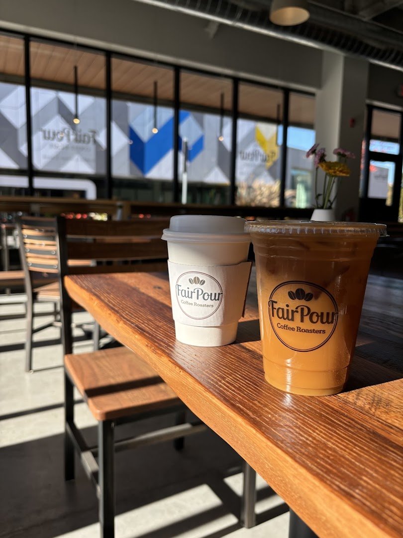 Interior of FairPour Coffee Roasters, specialty coffee shop in Rochester