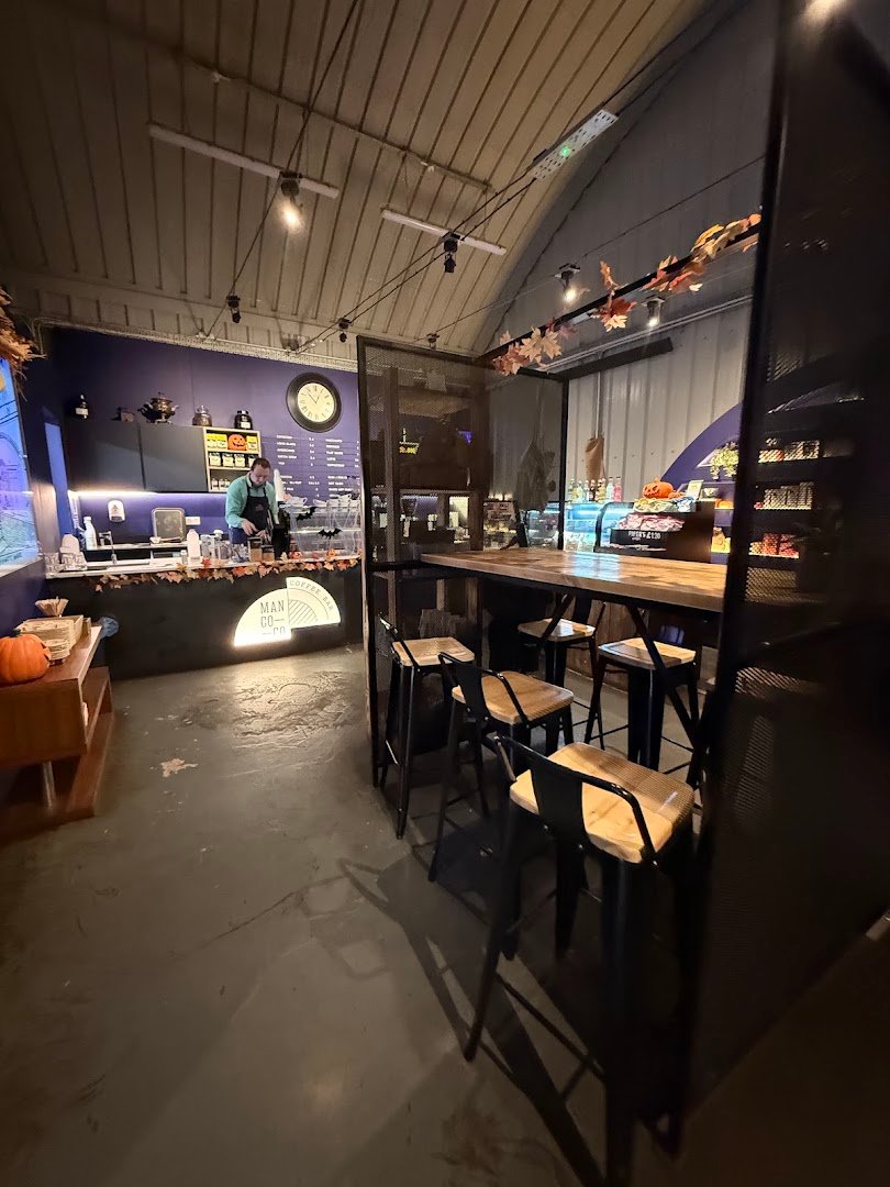 Interior of Mancoco Coffee Bar, Roastery & Barista Training School, specialty coffee shop in Manchester