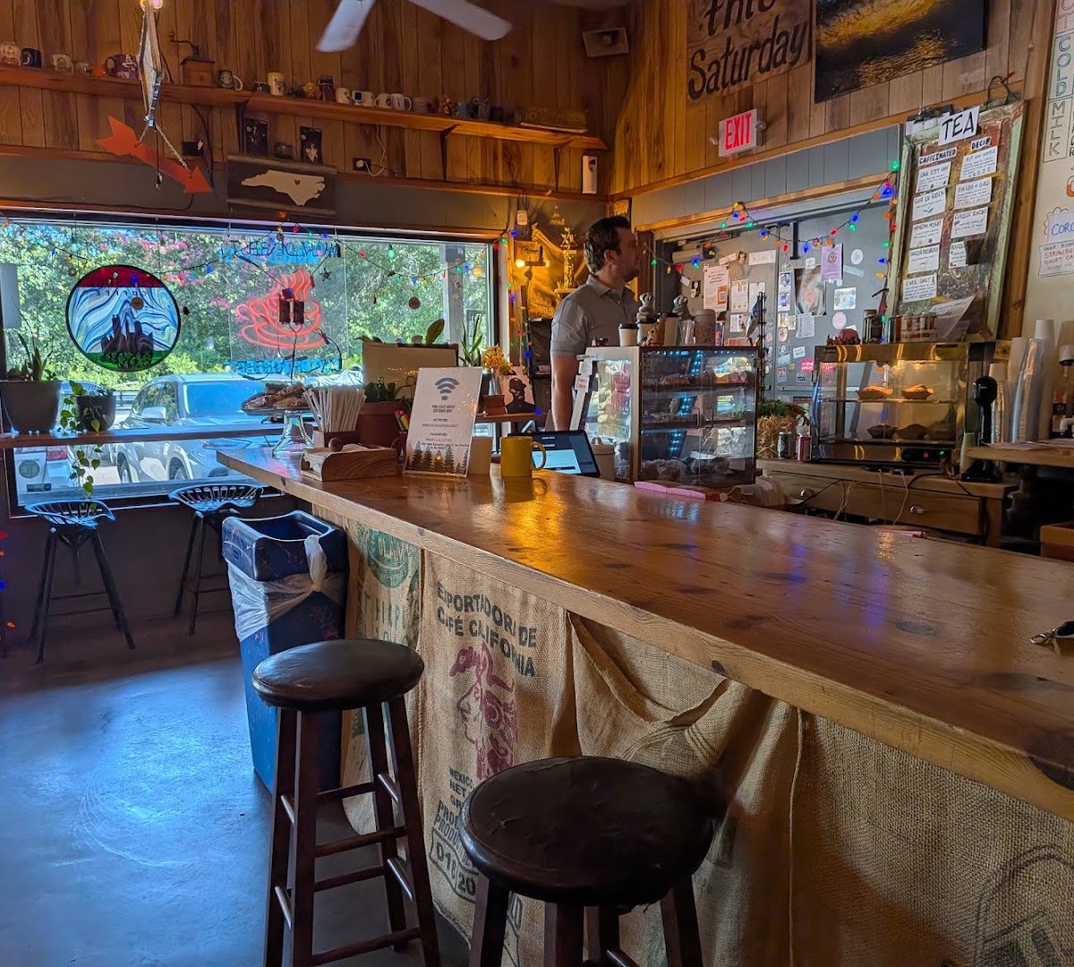 Interior of Pine State Coffee, specialty coffee shop in Raleigh-Durham