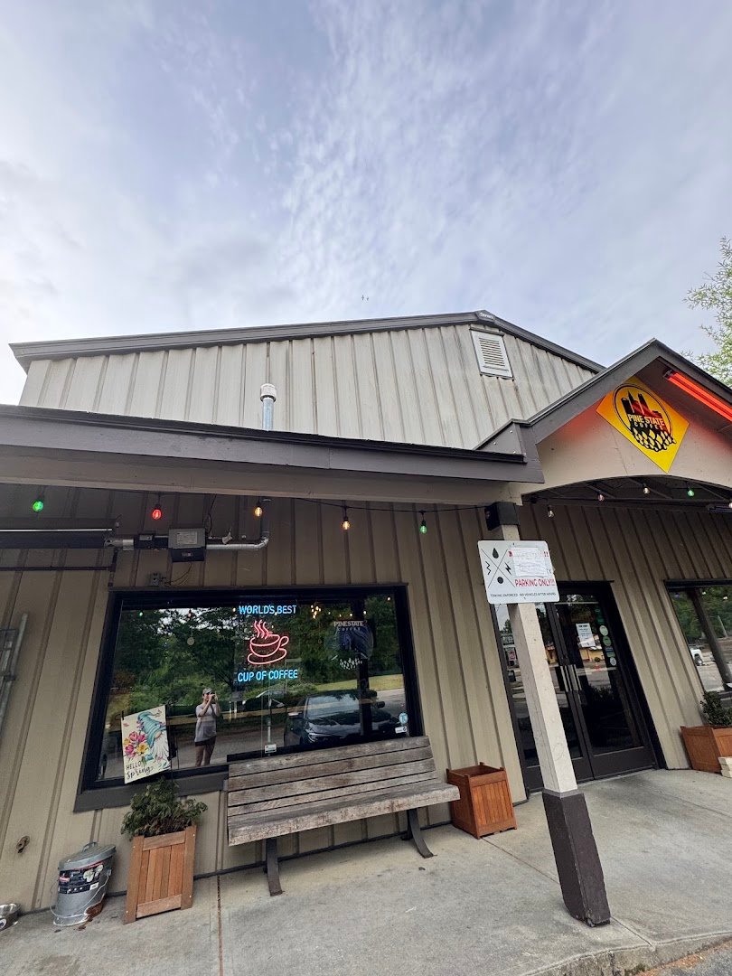 Storefront of Pine State Coffee, specialty coffee shop in Raleigh-Durham