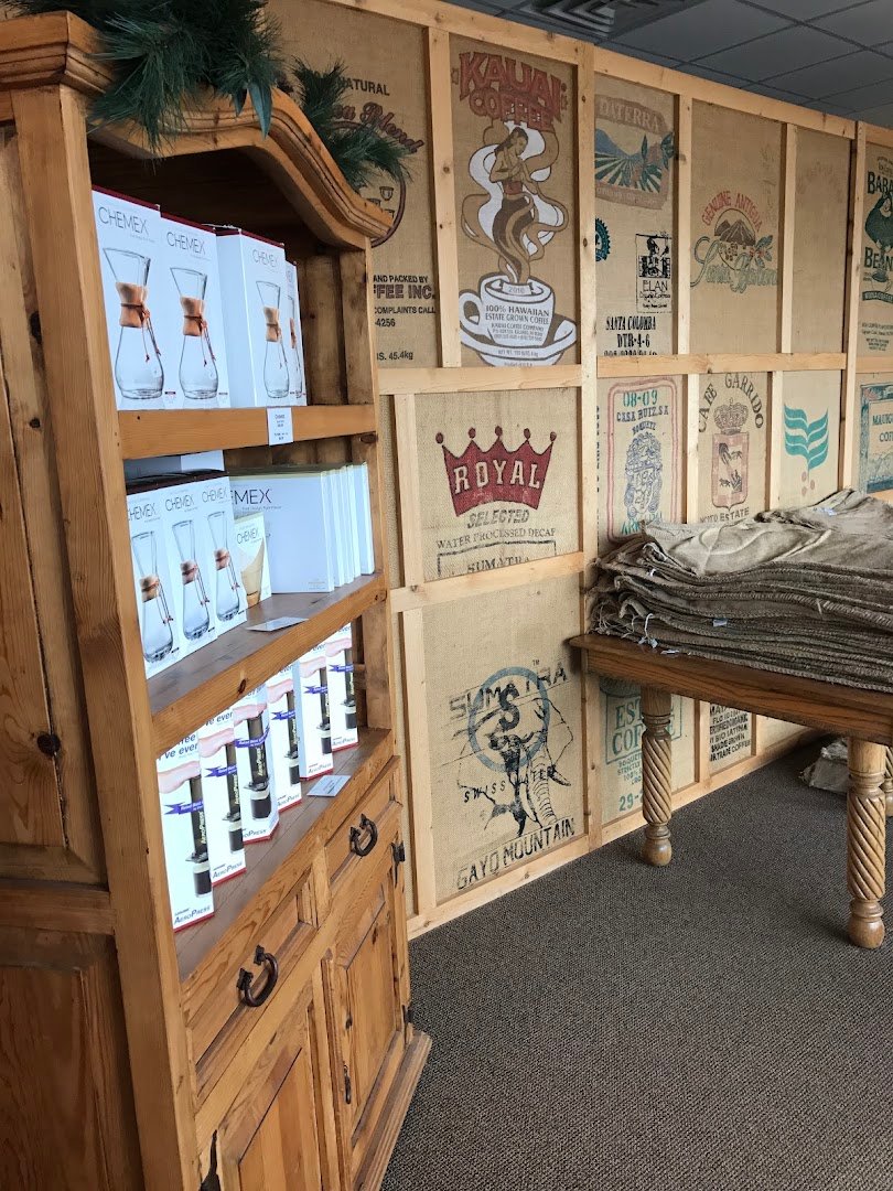 Interior of A Hill of Beans Coffee Roasters, specialty coffee shop in Omaha