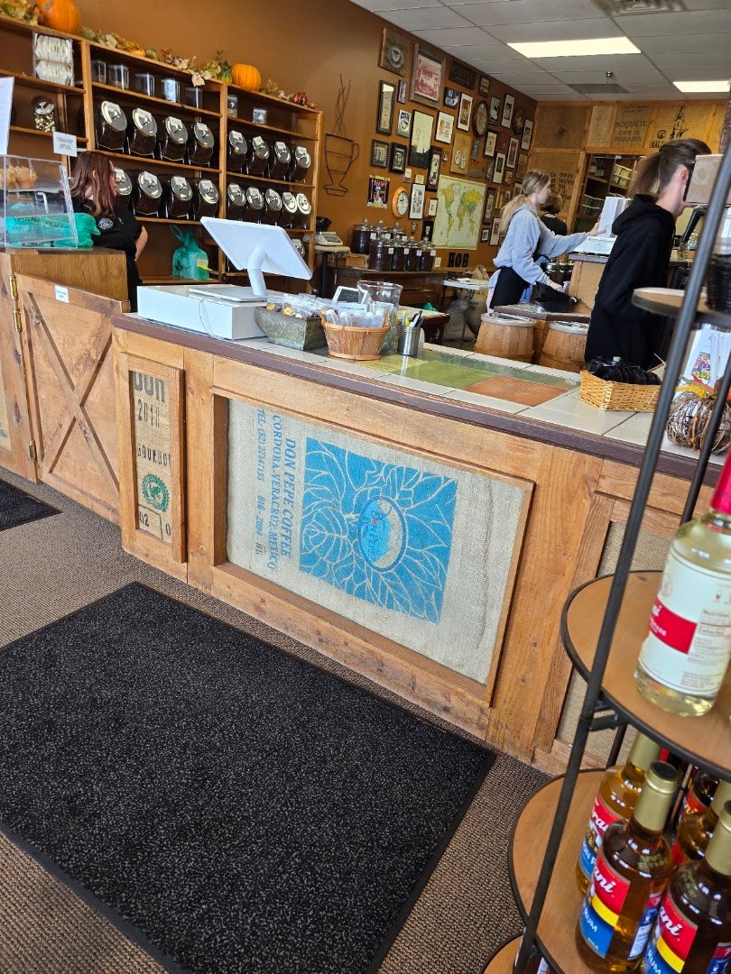 Interior of A Hill of Beans Coffee Roasters, specialty coffee shop in Omaha