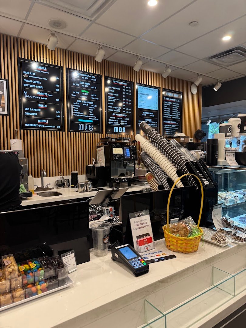 Interior of Mos Mos Coffee & Cookie Shop, specialty coffee shop in Toronto