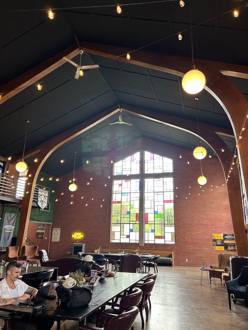 Interior of Hallowed Grounds Cafe & Gifts, specialty coffee shop in Salt Lake City