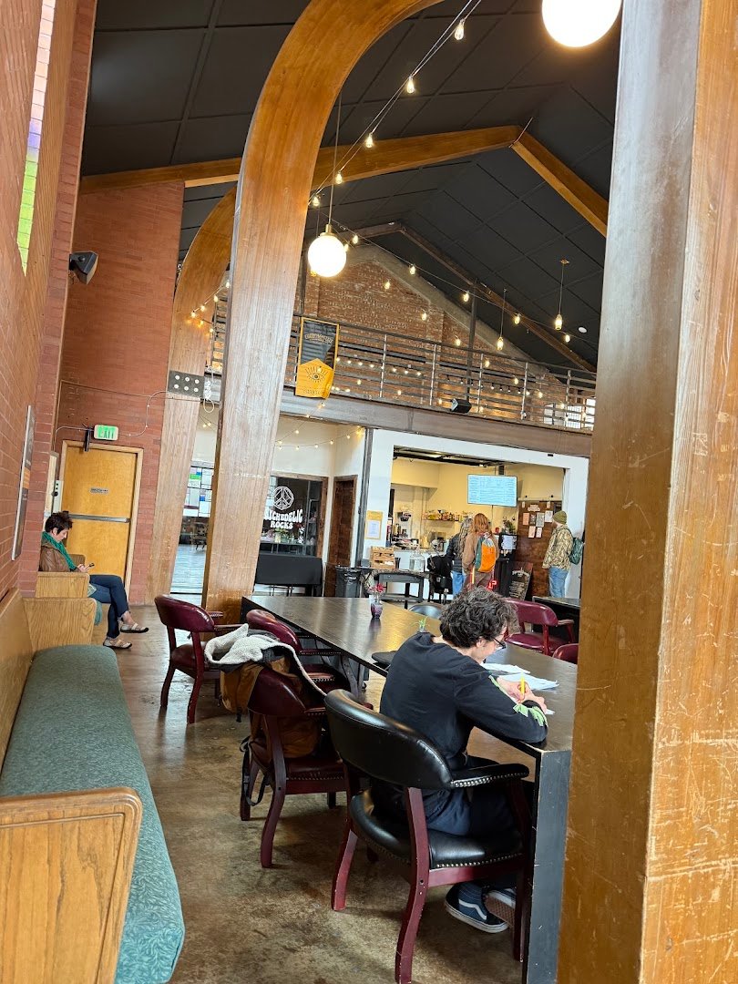 Interior of Hallowed Grounds Cafe & Gifts, specialty coffee shop in Salt Lake City