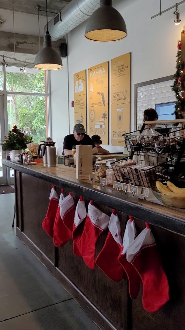 Interior of Kahwa Coffee, specialty coffee shop in Tampa-St. Petersburg