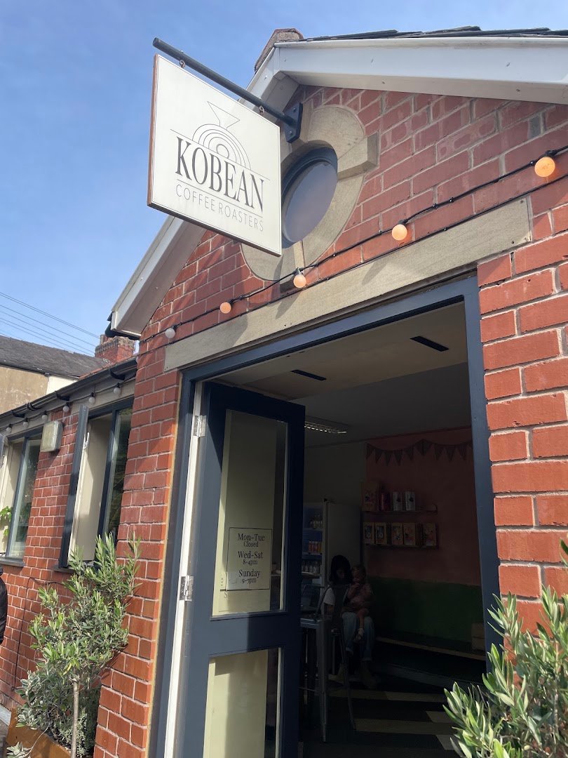Storefront of Kobean Coffee Roasters, specialty coffee shop in Manchester