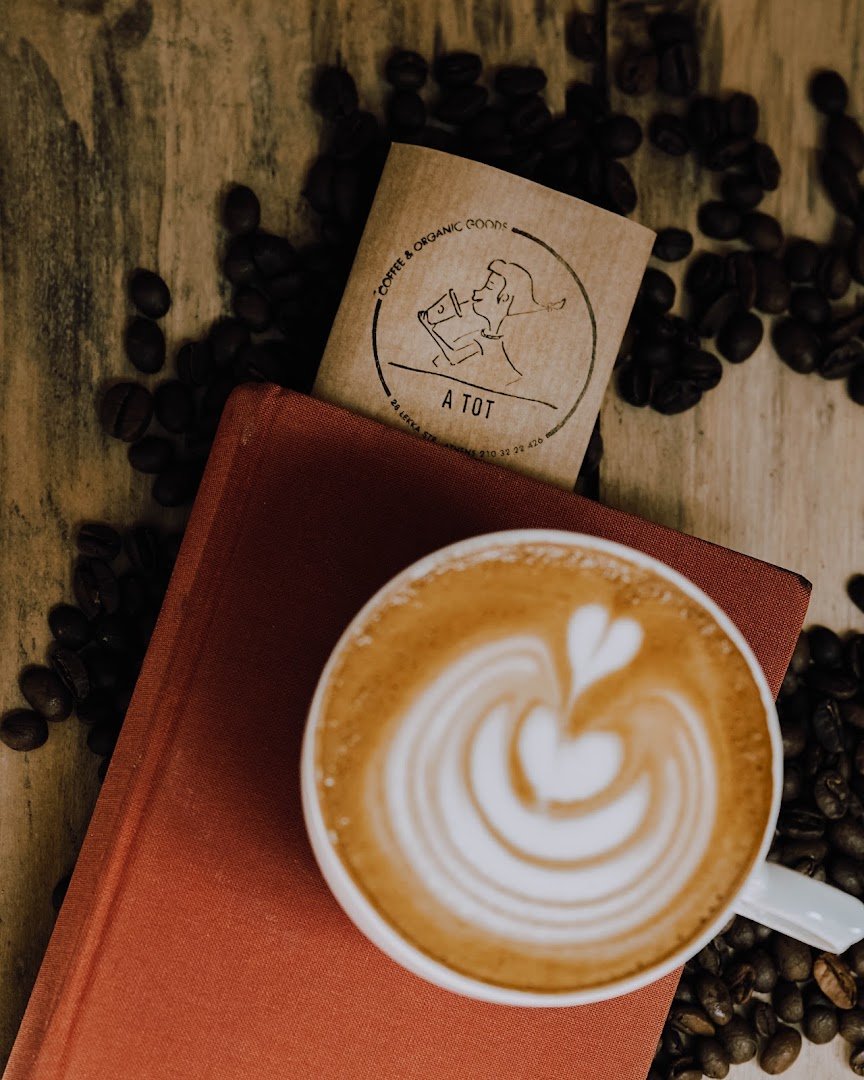 Coffee at A tot, specialty coffee shop in Athens
