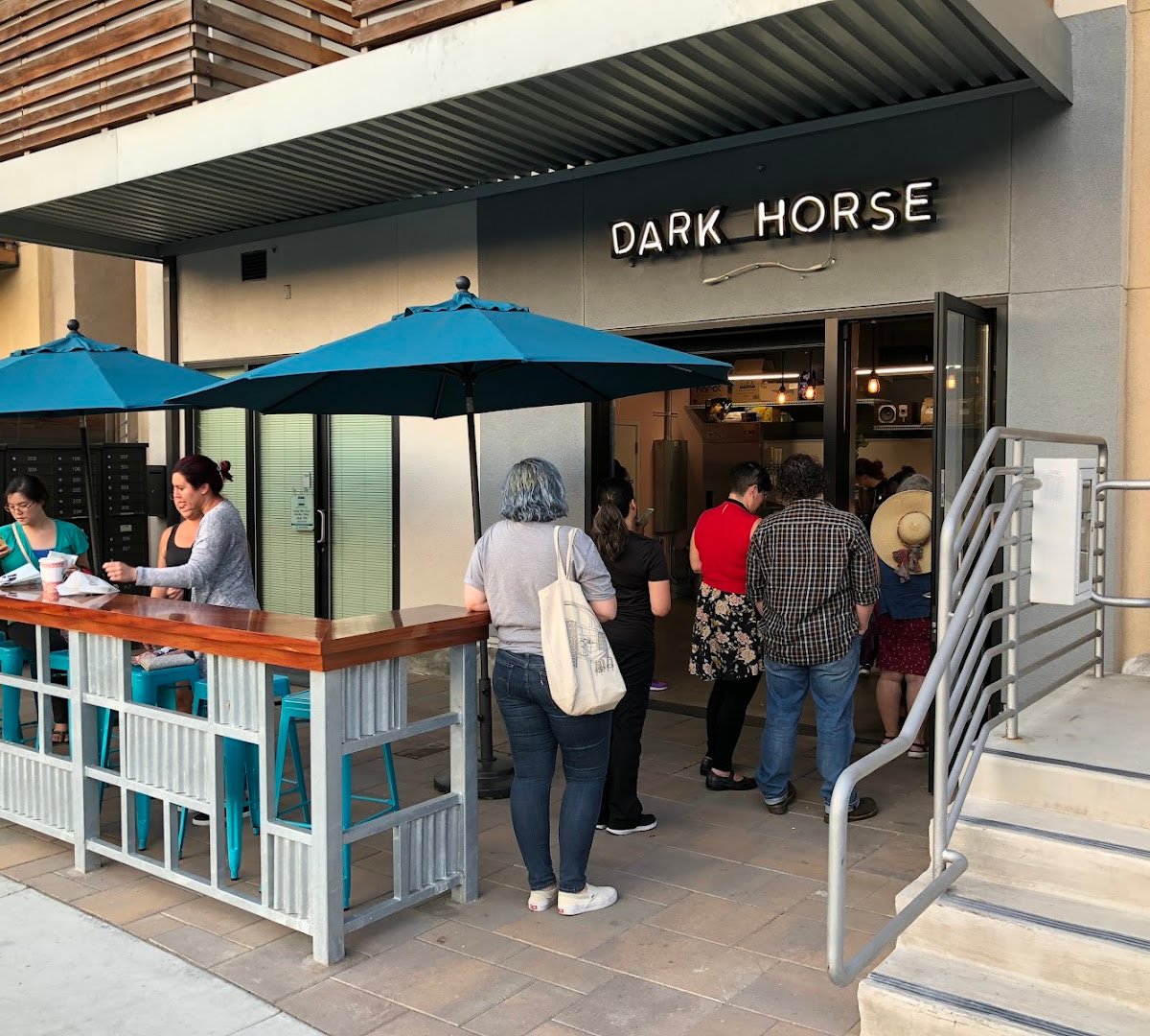 Storefront of Dark Horse Coffee Roasters, specialty coffee shop in San Diego
