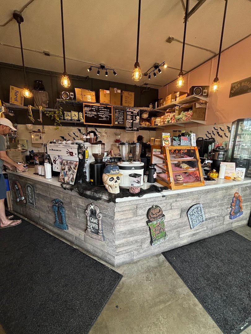 Interior of Dark Horse Coffee Roasters, specialty coffee shop in San Diego