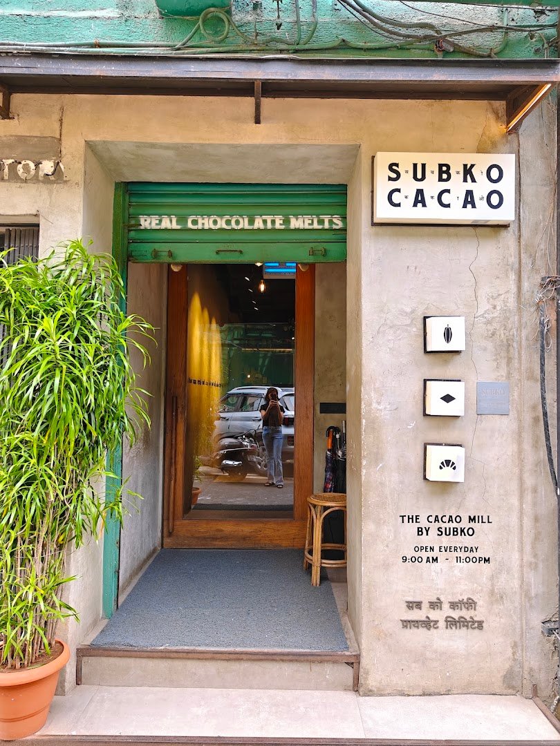 Storefront of The Cacao Mill by Subko, specialty coffee shop in Mumbai